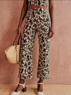 Sézane Martin Crop Pants in Nora Print 38 US 6